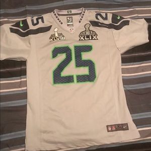 Seahawks super bowl jersey size Small